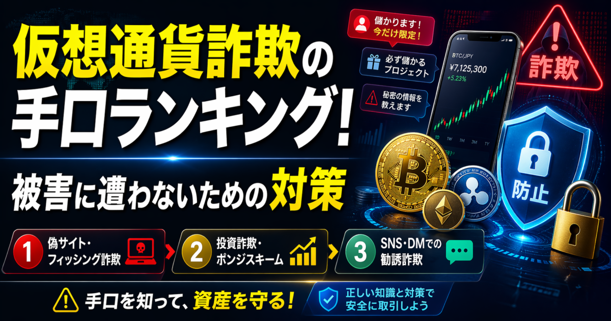 仮想通貨詐欺の手口ランキング！被害に遭わないための対策