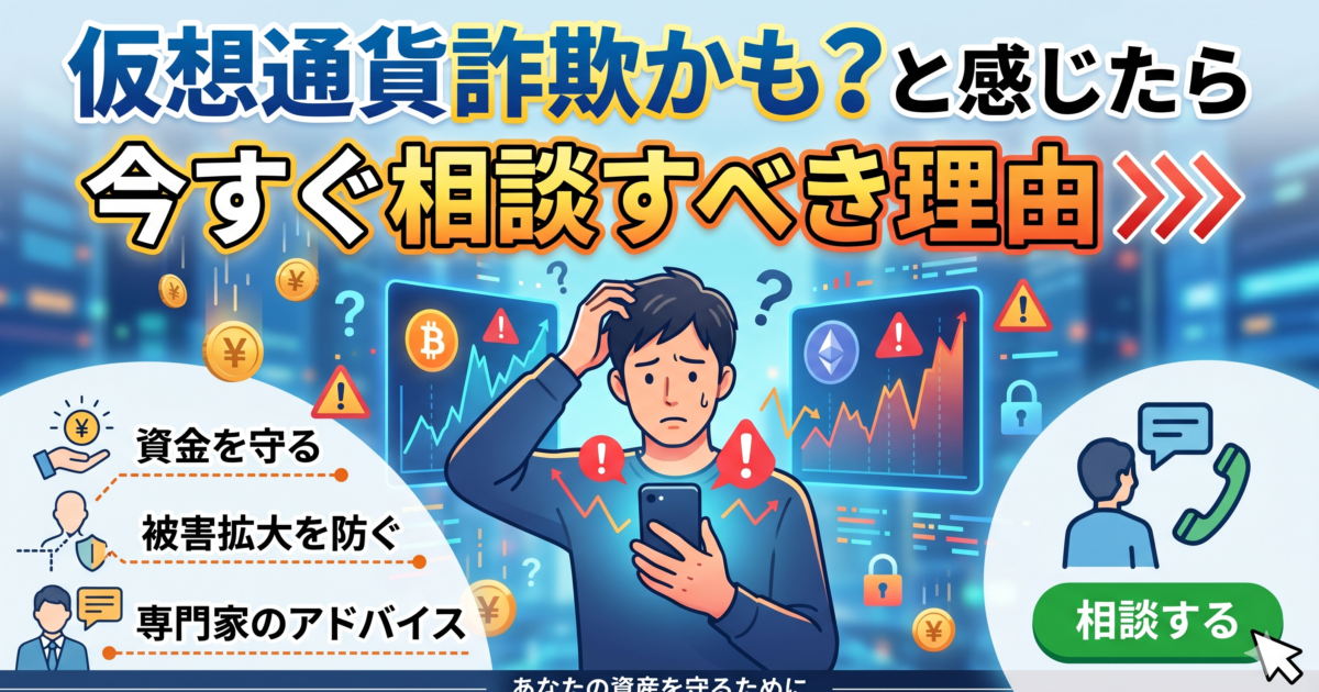 仮想通貨詐欺は早期相談が大事