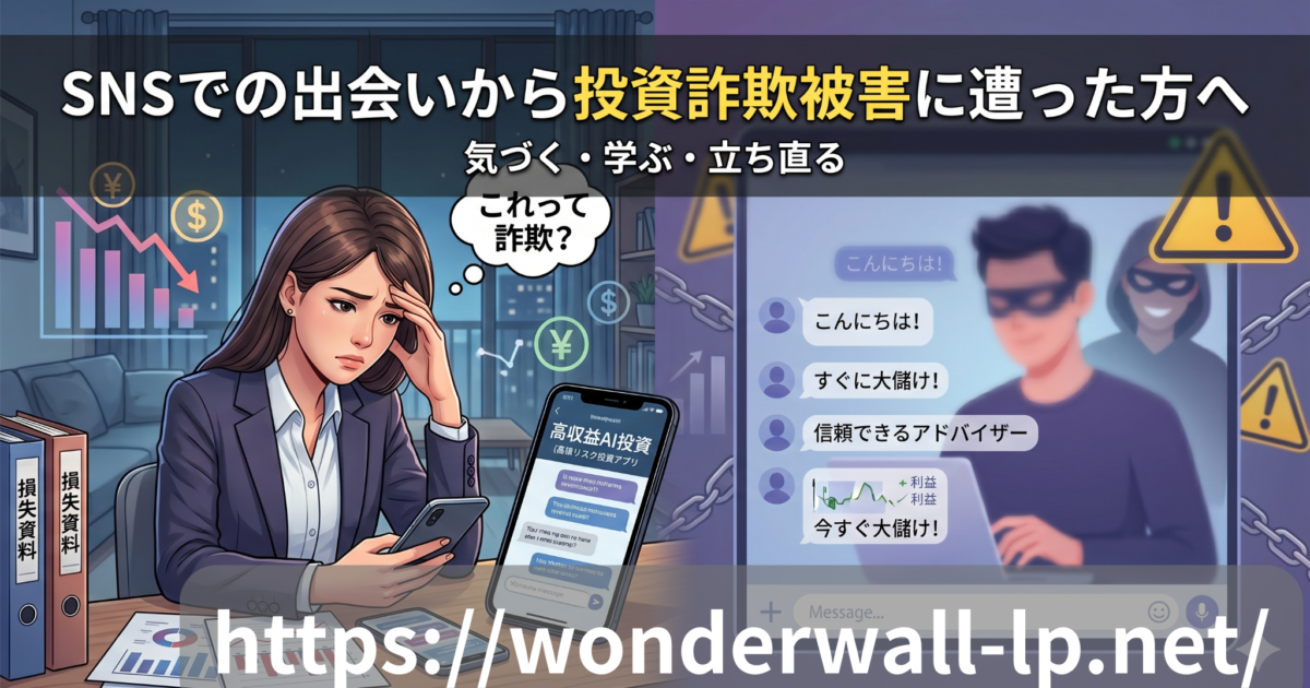 SNSでの出会いからの投資詐欺
