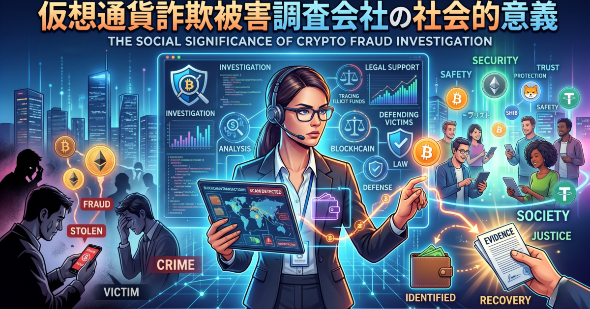 仮想通貨詐欺被害調査会社の社会的意義
