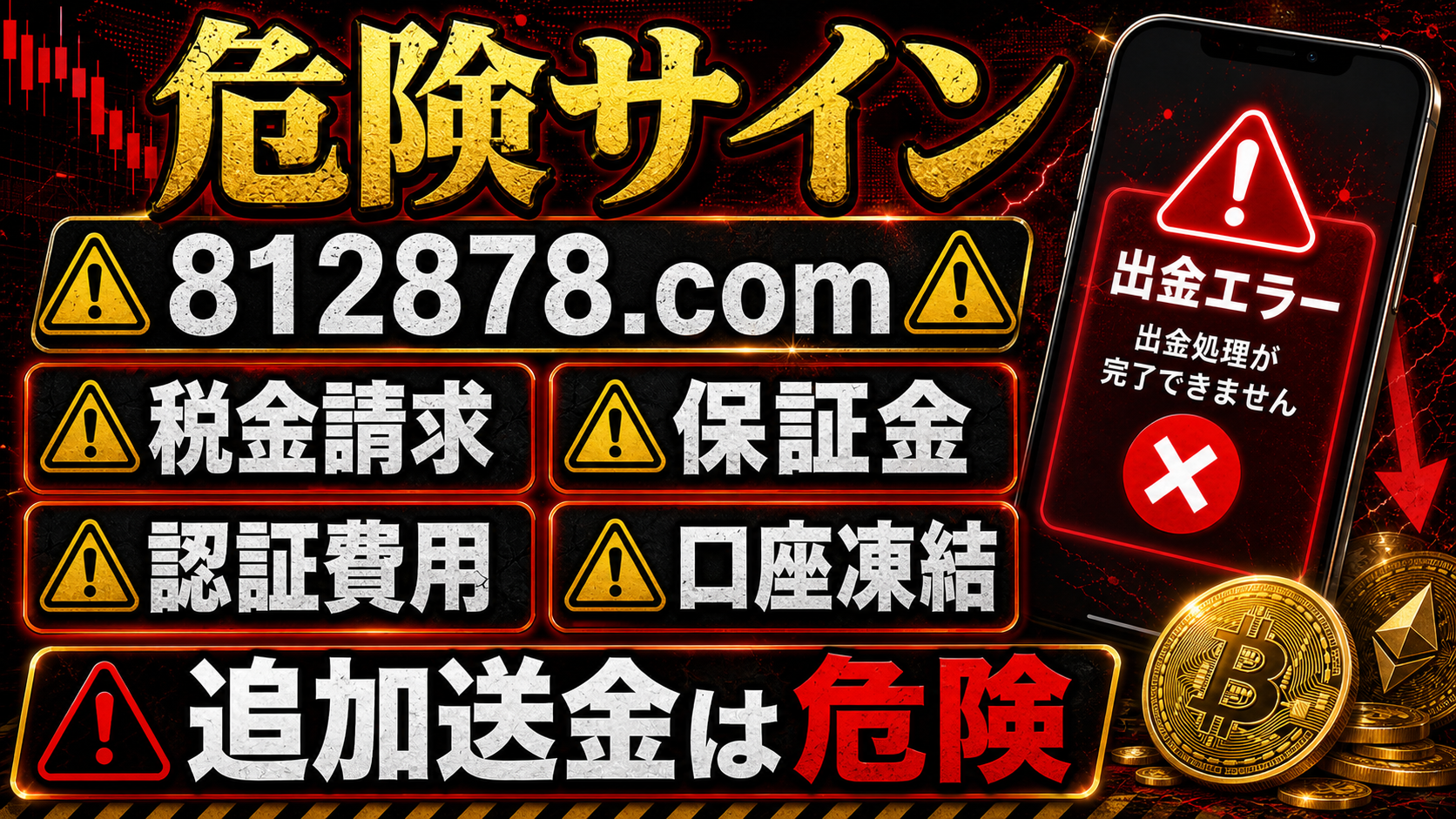 812878.comの出金トラブルで注意したい危険サイン