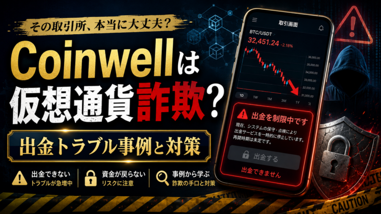 Coinwellは仮想通貨詐欺？出金トラブル事例と対策