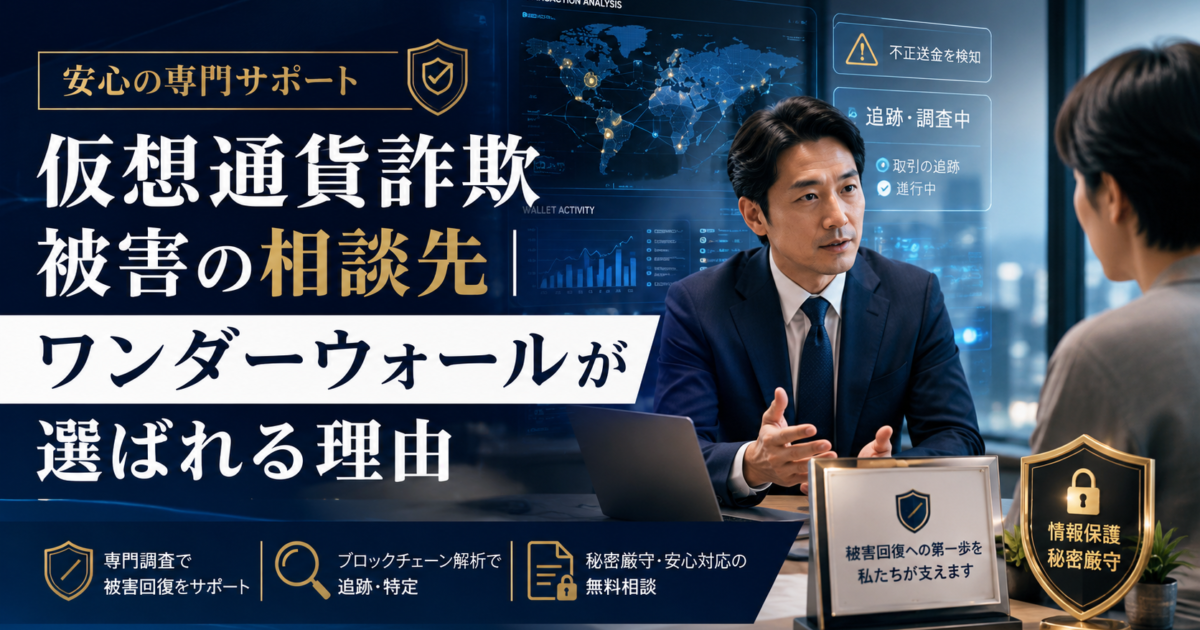 仮想通貨詐欺被害の相談先｜ワンダーウォールが選ばれる理由