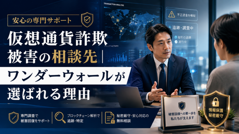 仮想通貨詐欺被害の相談先｜ワンダーウォールが選ばれる理由