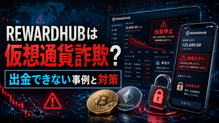REWARDHUBは仮想通貨詐欺？出金できない事例と対策