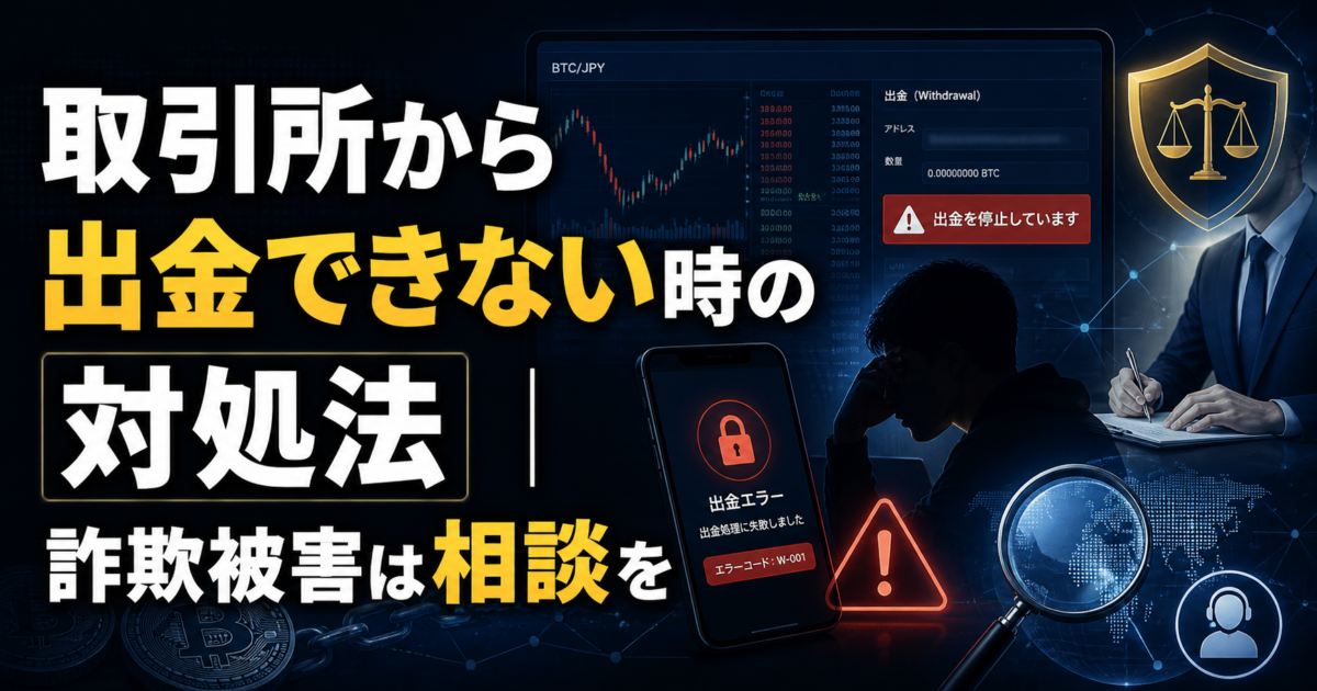 取引所から出金できない時の対処法｜詐欺被害は相談を