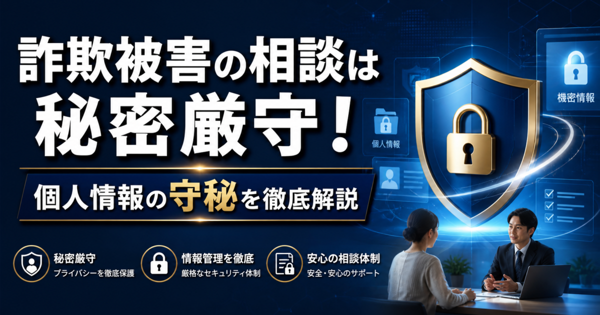 詐欺被害の相談は秘密厳守！個人情報の守秘を徹底解説