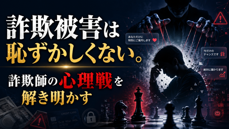 詐欺被害は恥ずかしくない。詐欺師の心理戦を解き明かす
