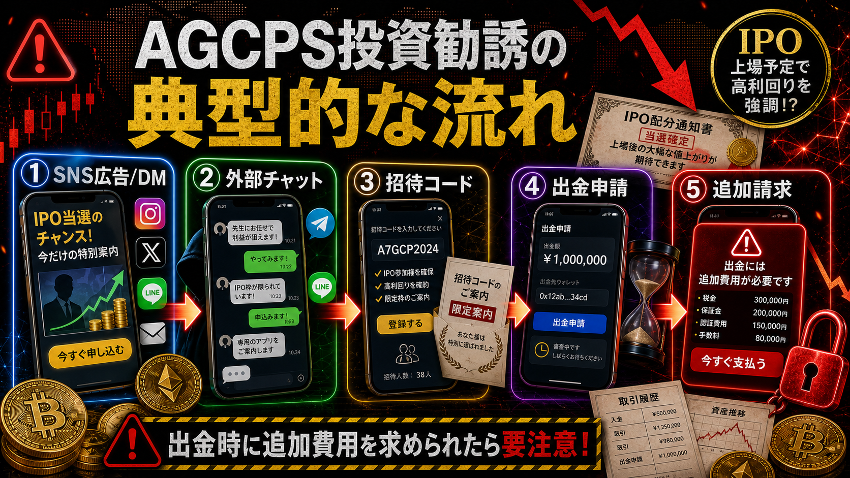 AGCPSを名乗る投資誘導の流れ