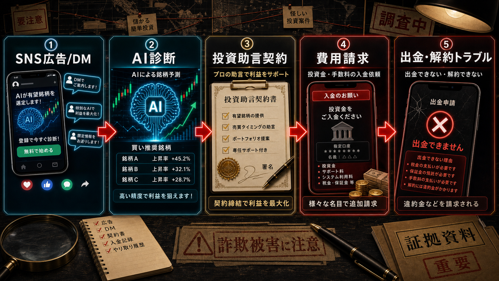 AI投資ツール系の勧誘フロー