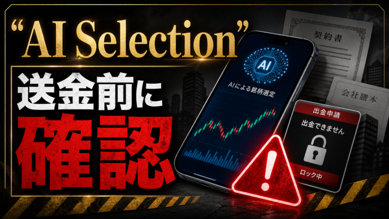 アクティブ合同会社「AI Selection」の投資助言勧誘に注意