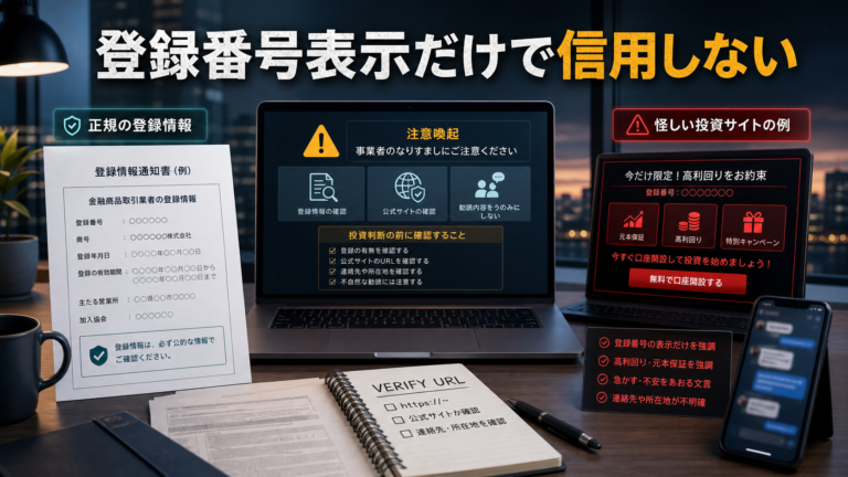 エアーズシー証券をかたる偽サイトに注意｜登録番号表示だけで信用しない確認点