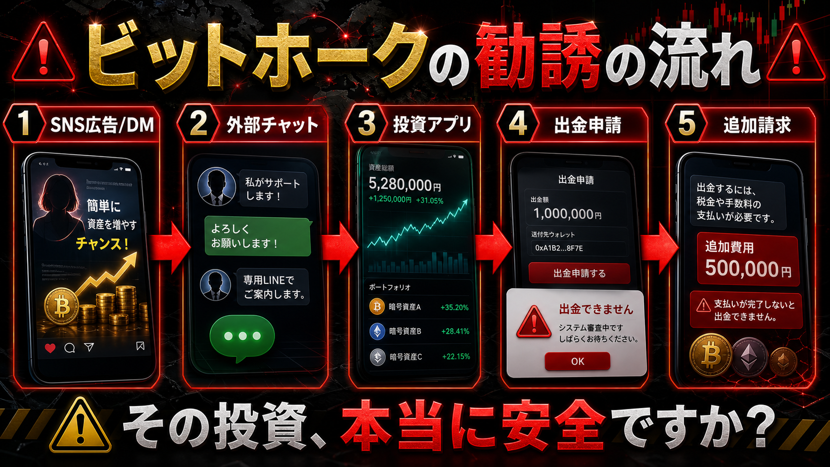 Bithaokを名乗る投資誘導の流れ