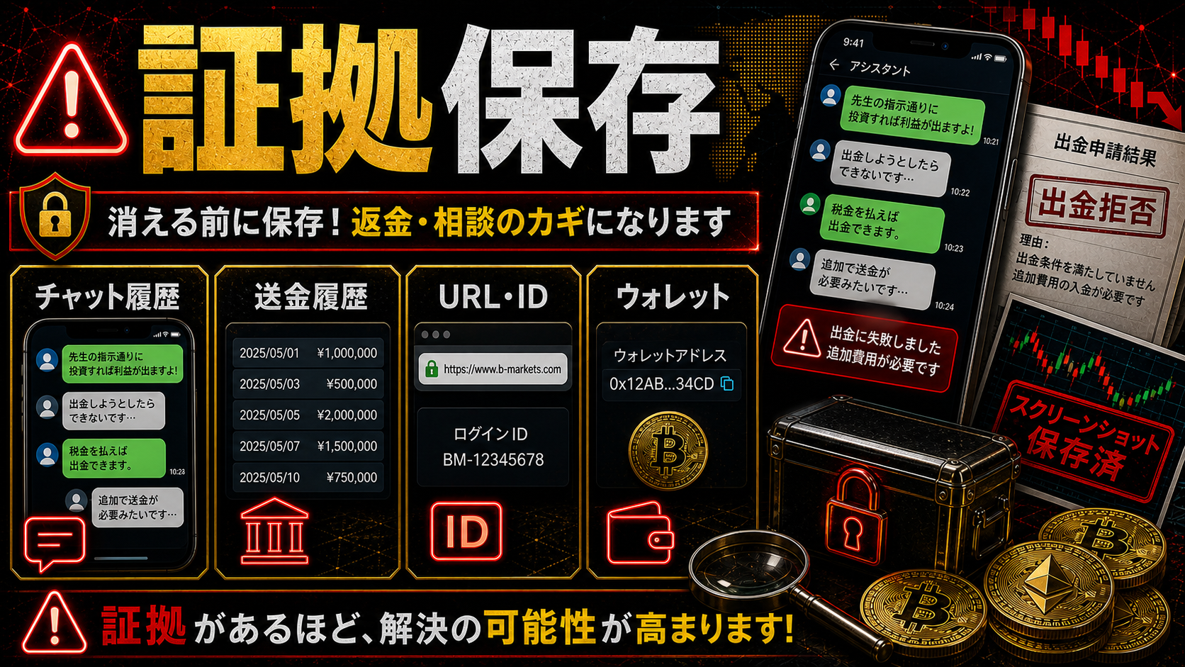Bridge Marketsの出金トラブルで保存すべき証拠