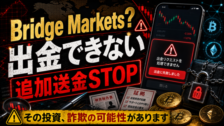 Bridge Marketsは詐欺？出金できない・追加請求トラブルに注意