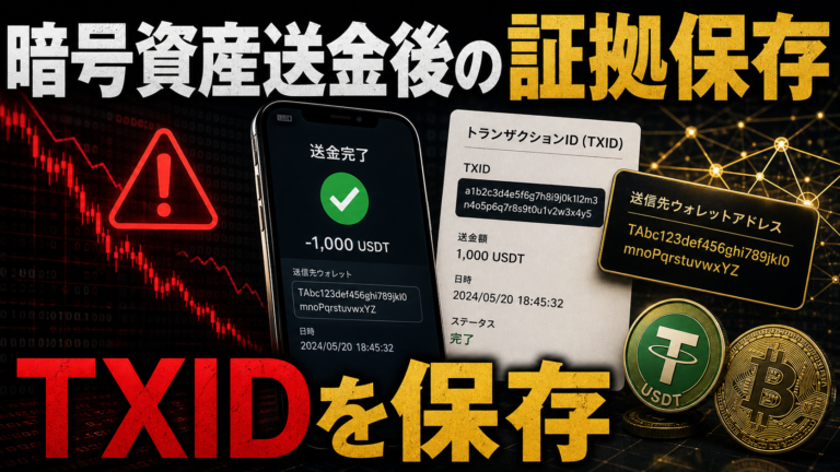 暗号資産ウォレットへ送金してしまった投資詐欺の証拠保存チェックリスト