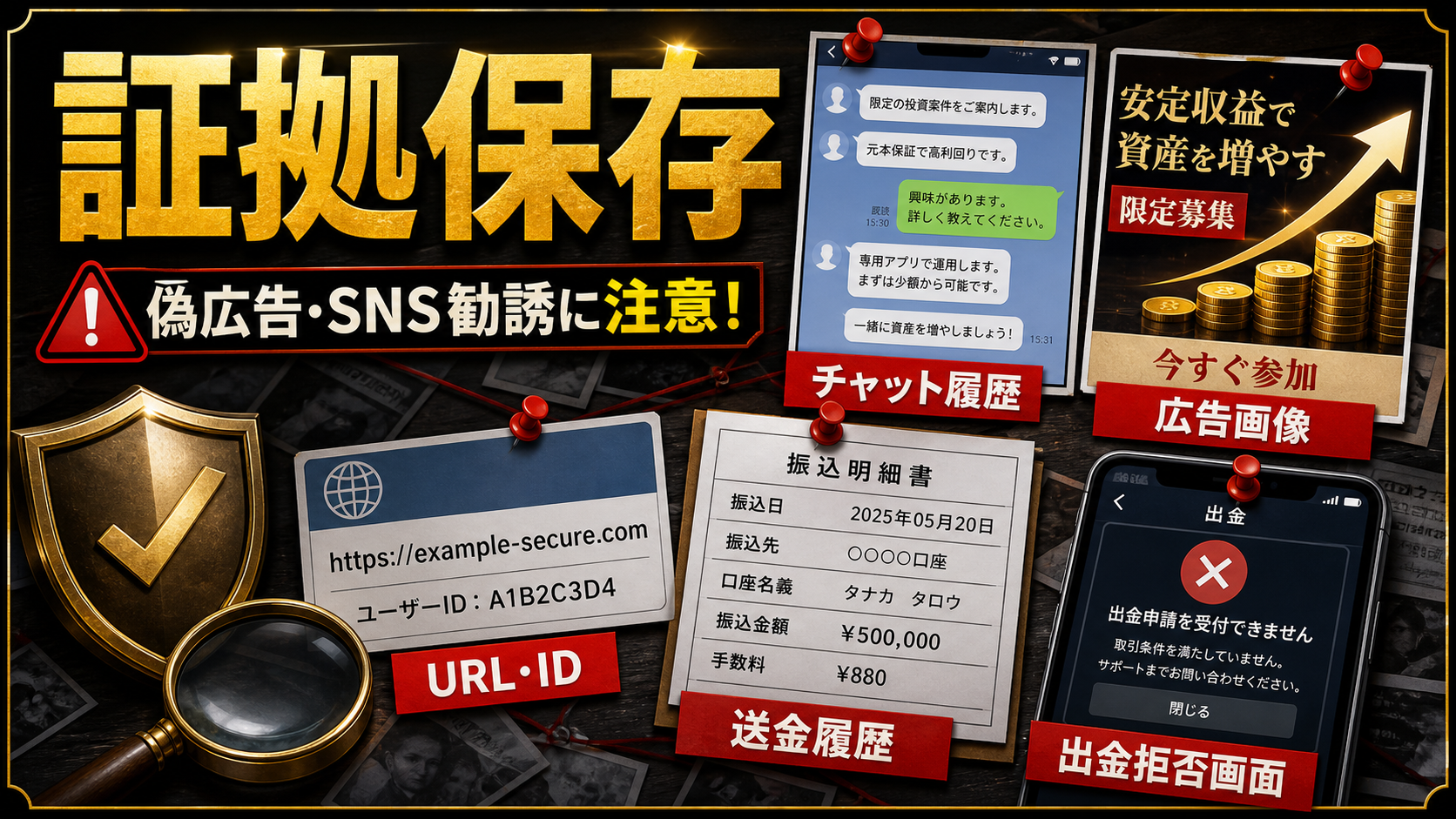 大和証券名をかたる偽広告やSNS勧誘で相談前に保存したい証拠