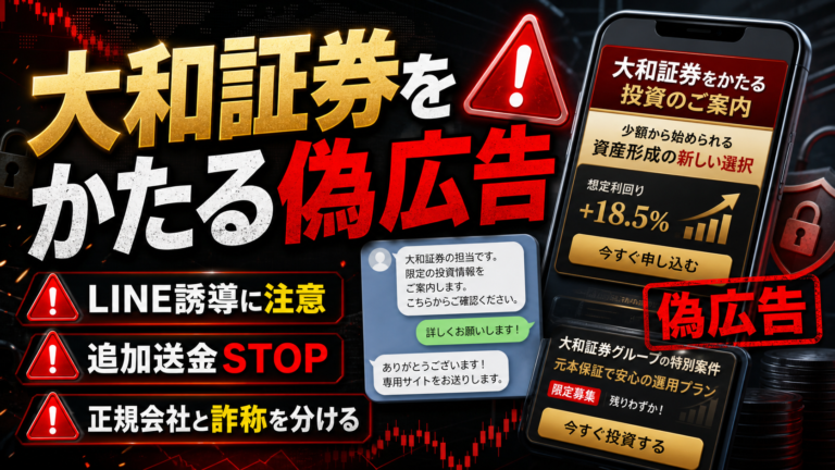 大和証券をかたる偽広告・SNS勧誘に注意｜LINE誘導・偽サイトの危険サイン