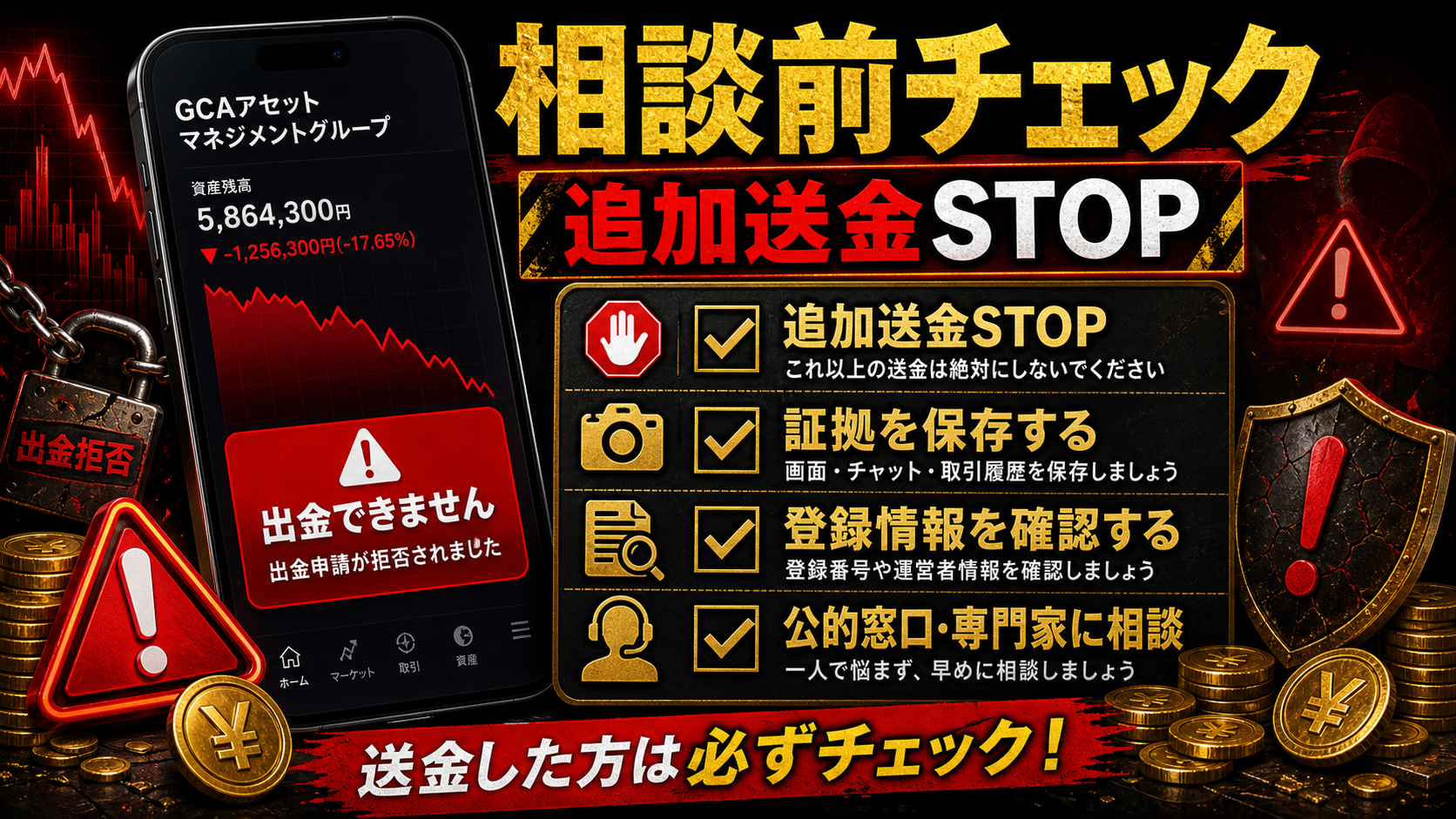 GCAアセットマネジメントグループを名乗る投資勧誘の相談前チェックリスト