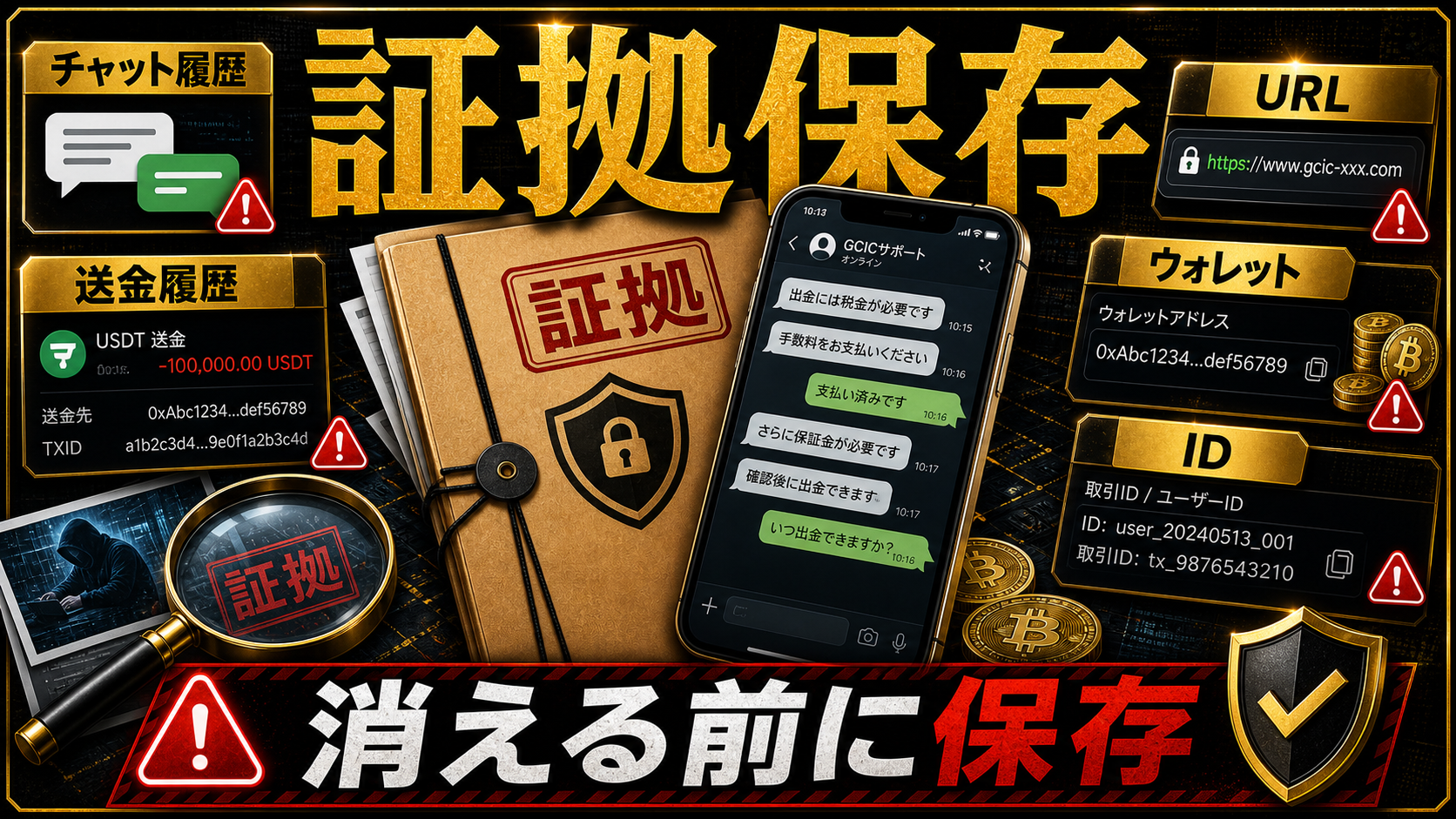 GCICの出金トラブルで保存すべき証拠