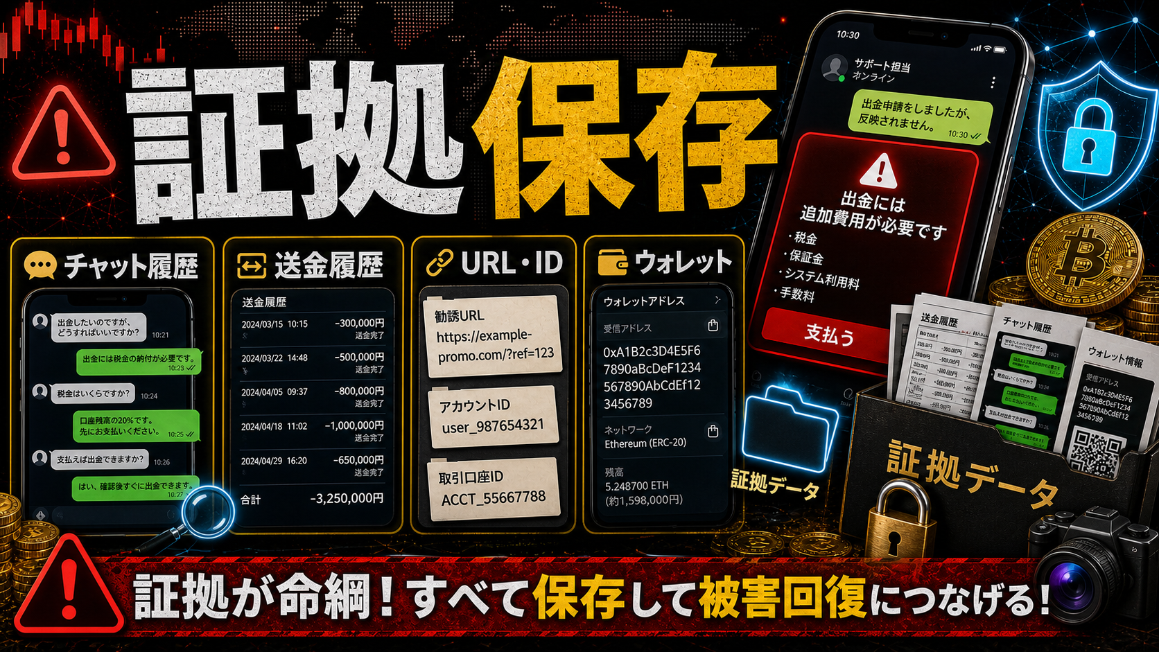 GFDcoinの出金トラブルで保存すべき証拠