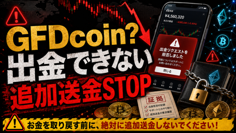 GFDcoinは仮想通貨詐欺？出金できないトラブル事例も？