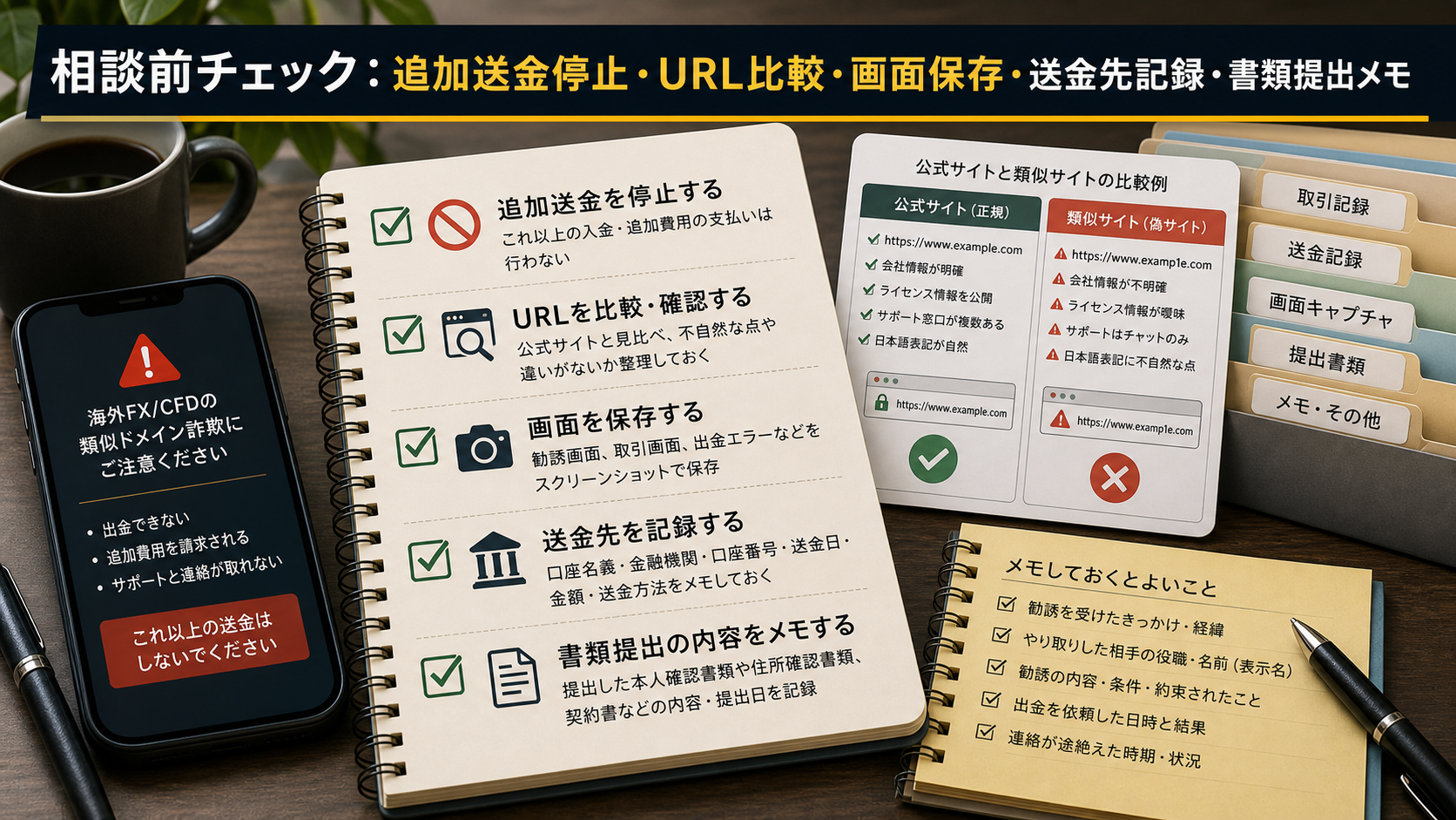 GO Marketsを装う偽サイトの相談前チェックリスト