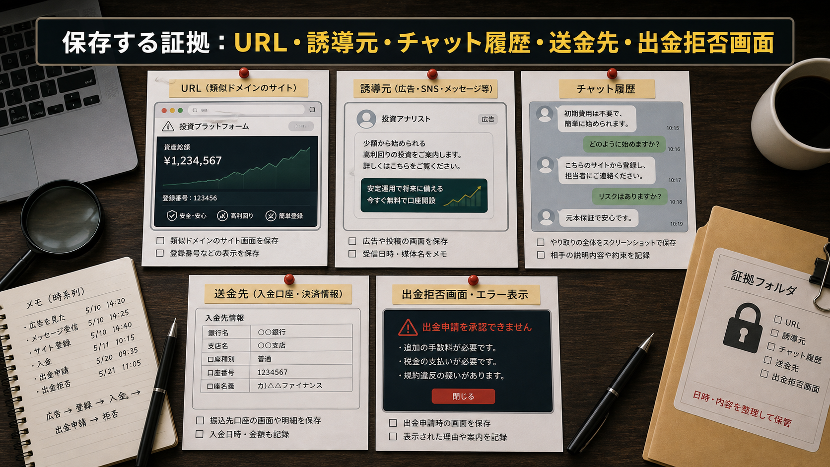 GO Marketsを装う偽サイトで保存したい証拠