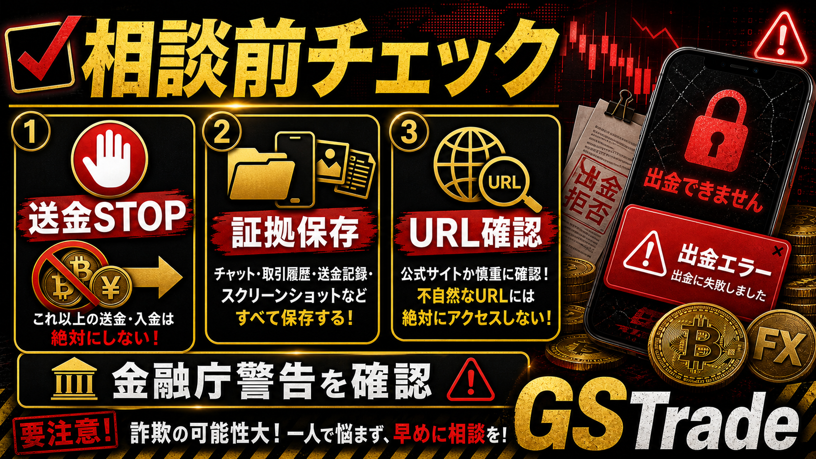 GSTradeの出金トラブル相談前チェックリスト