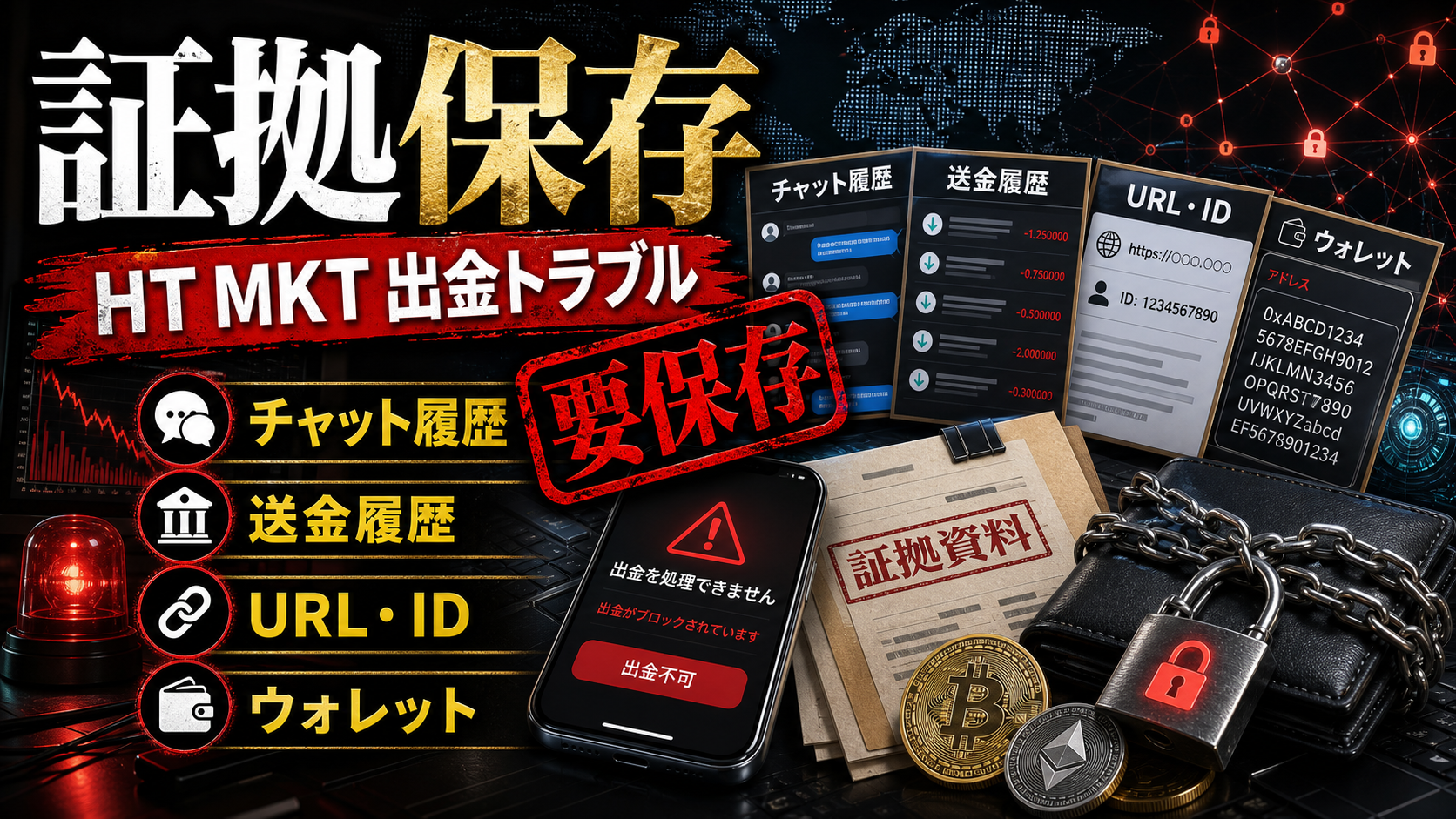 HT MKTの出金トラブルで保存すべき証拠
