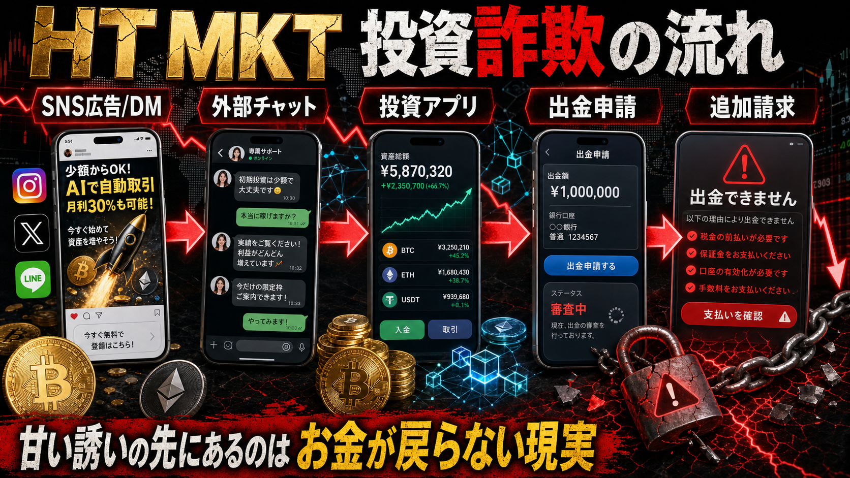 HT MKTを名乗る投資誘導の流れ