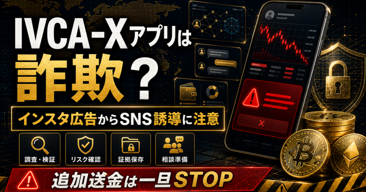 IVCA-Xアプリは詐欺？インスタ広告を入口としたSNS経由の誘導に注意を！