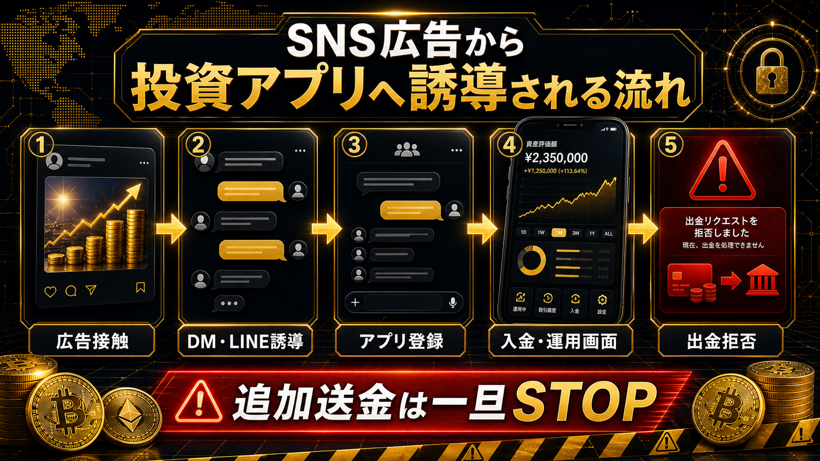 インスタ広告からLINEへ誘導される流れ
