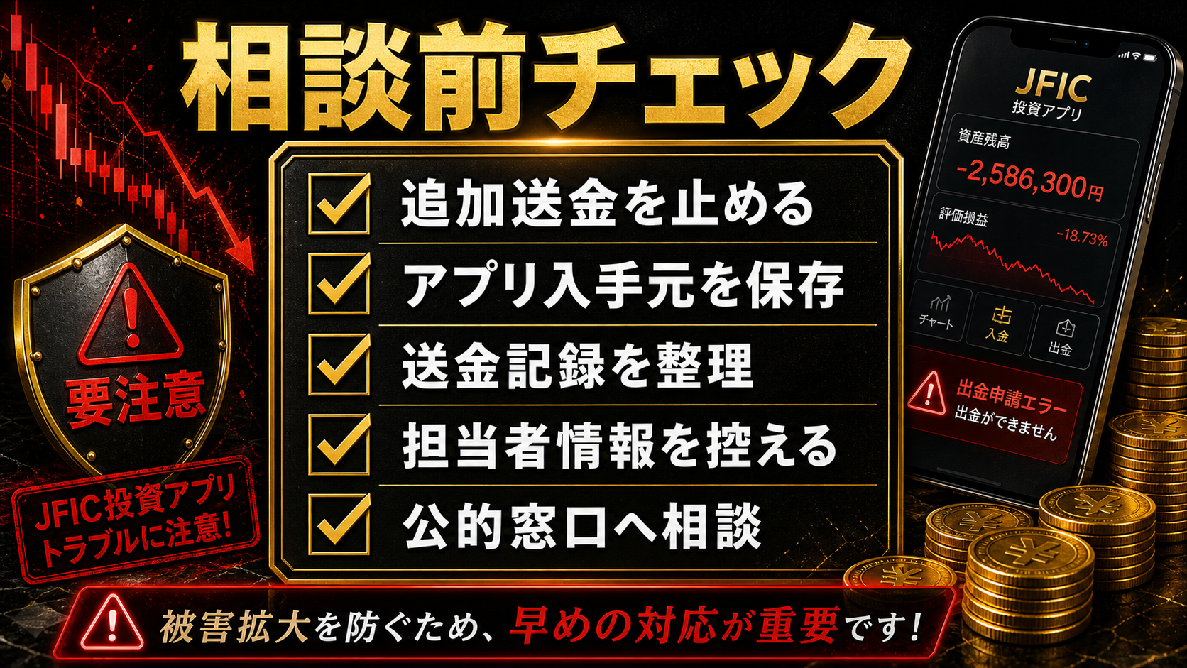 JFICの出金トラブル相談前チェックリスト