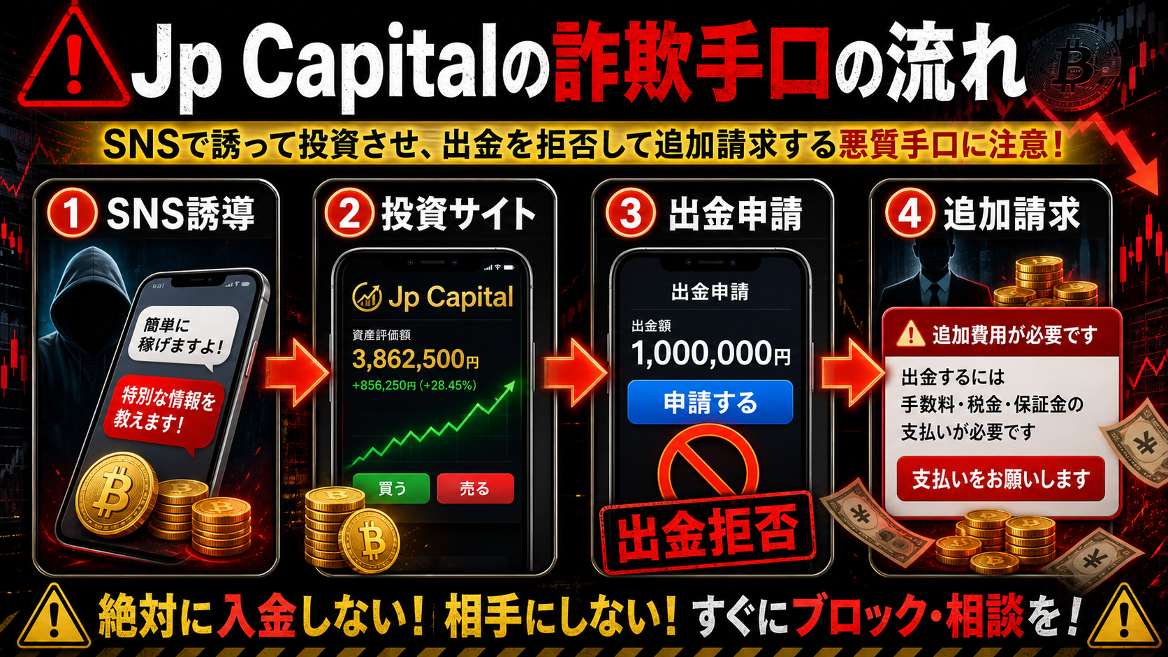 Jp Capitalを名乗る投資誘導の流れ