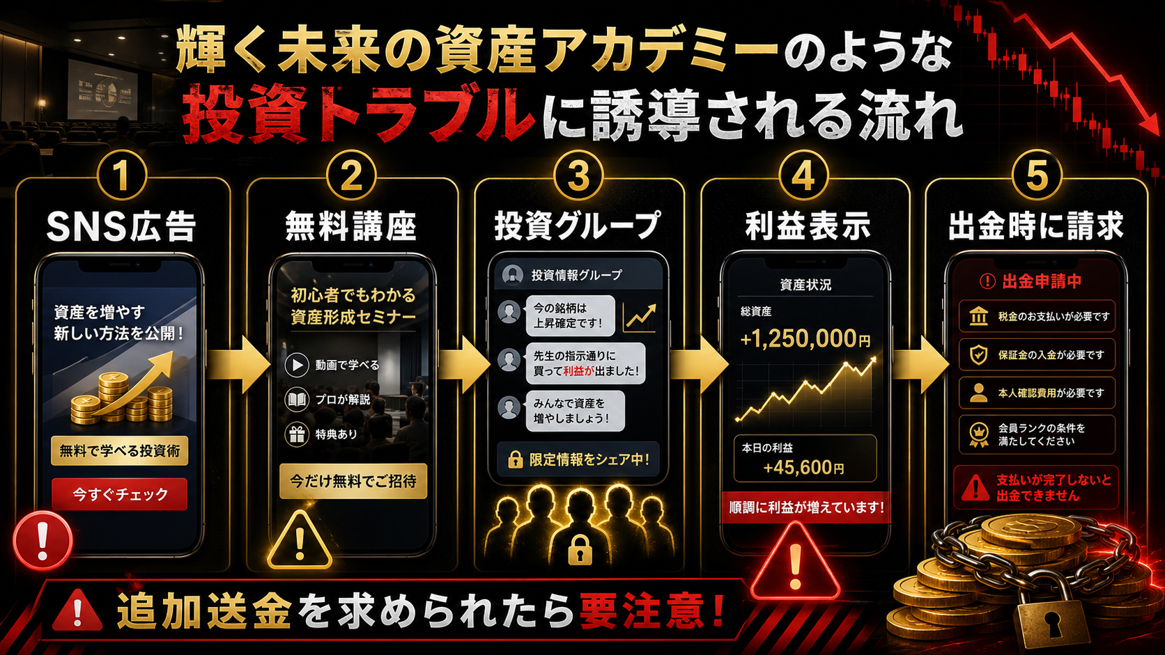 輝く未来の資産アカデミーを名乗る投資誘導の流れ