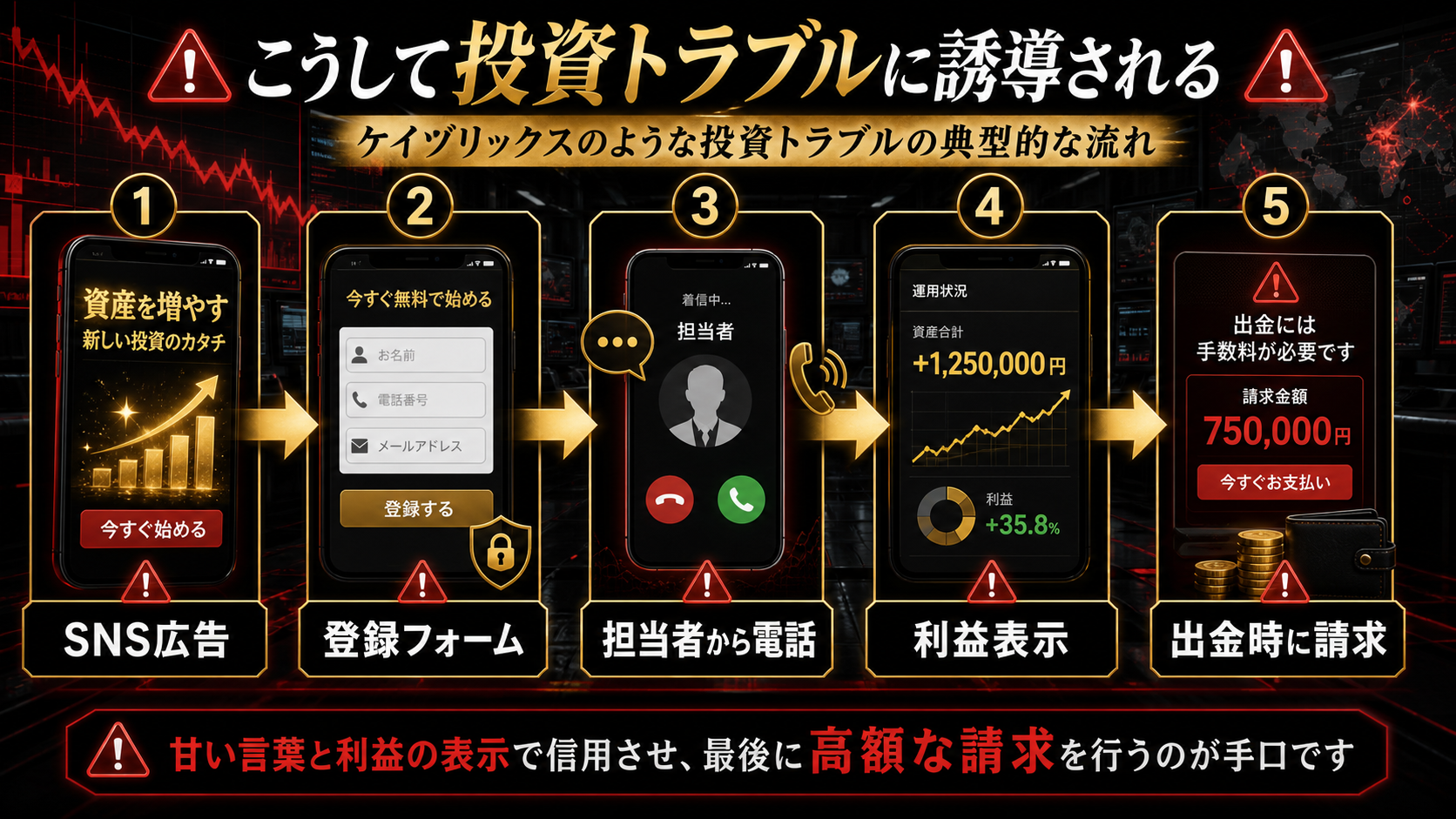 Keizorixを名乗る投資誘導の流れ