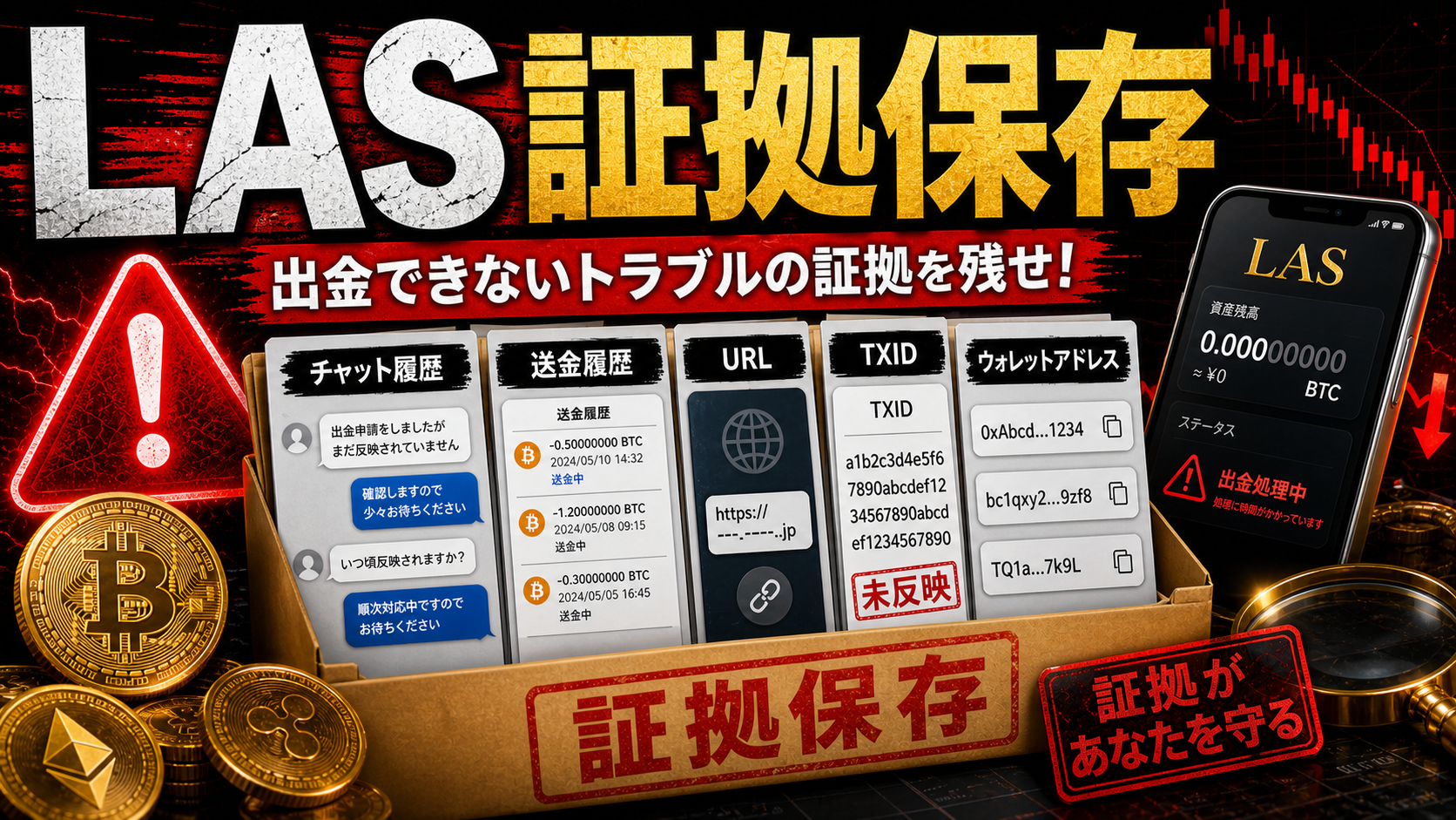 LASの出金トラブルで保存すべき証拠