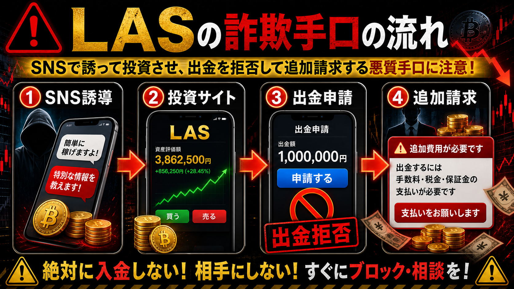 LASを名乗る投資誘導の流れ