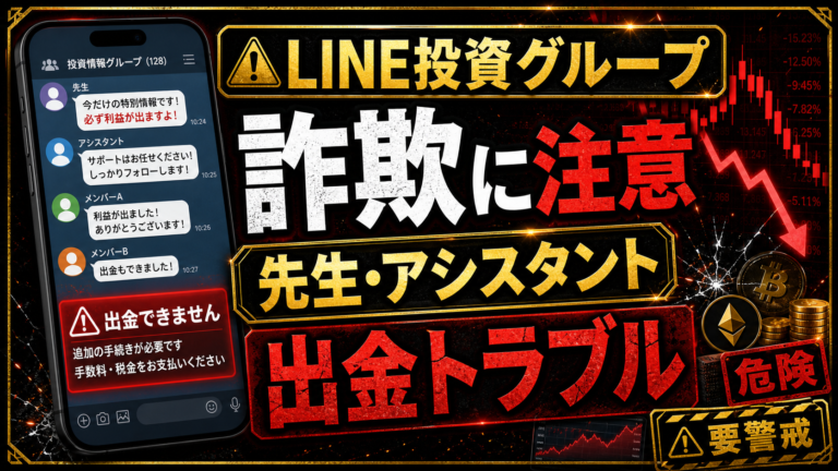 LINE投資グループは詐欺？先生・アシスタントから出金トラブルまでの危険サイン