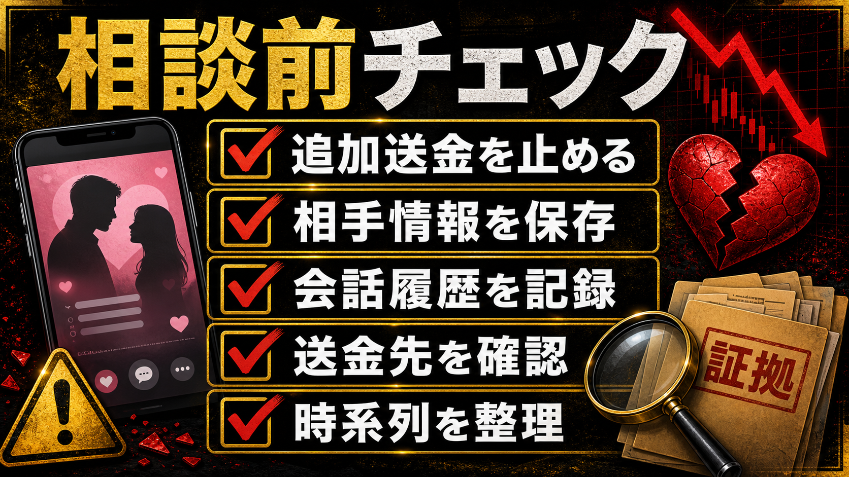 マッチングアプリ投資詐欺の相談前チェックリスト