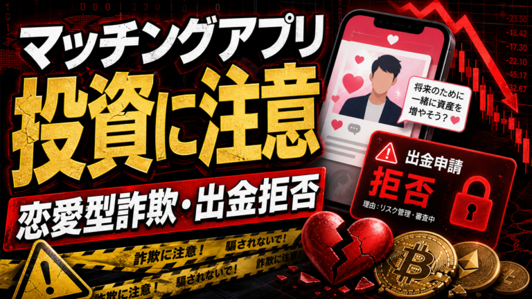マッチングアプリで投資に誘われたら？恋愛型投資詐欺の見分け方と証拠保存