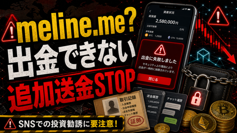 meline.meは投資詐欺？出金できない・SNS勧誘トラブルの危険サイン