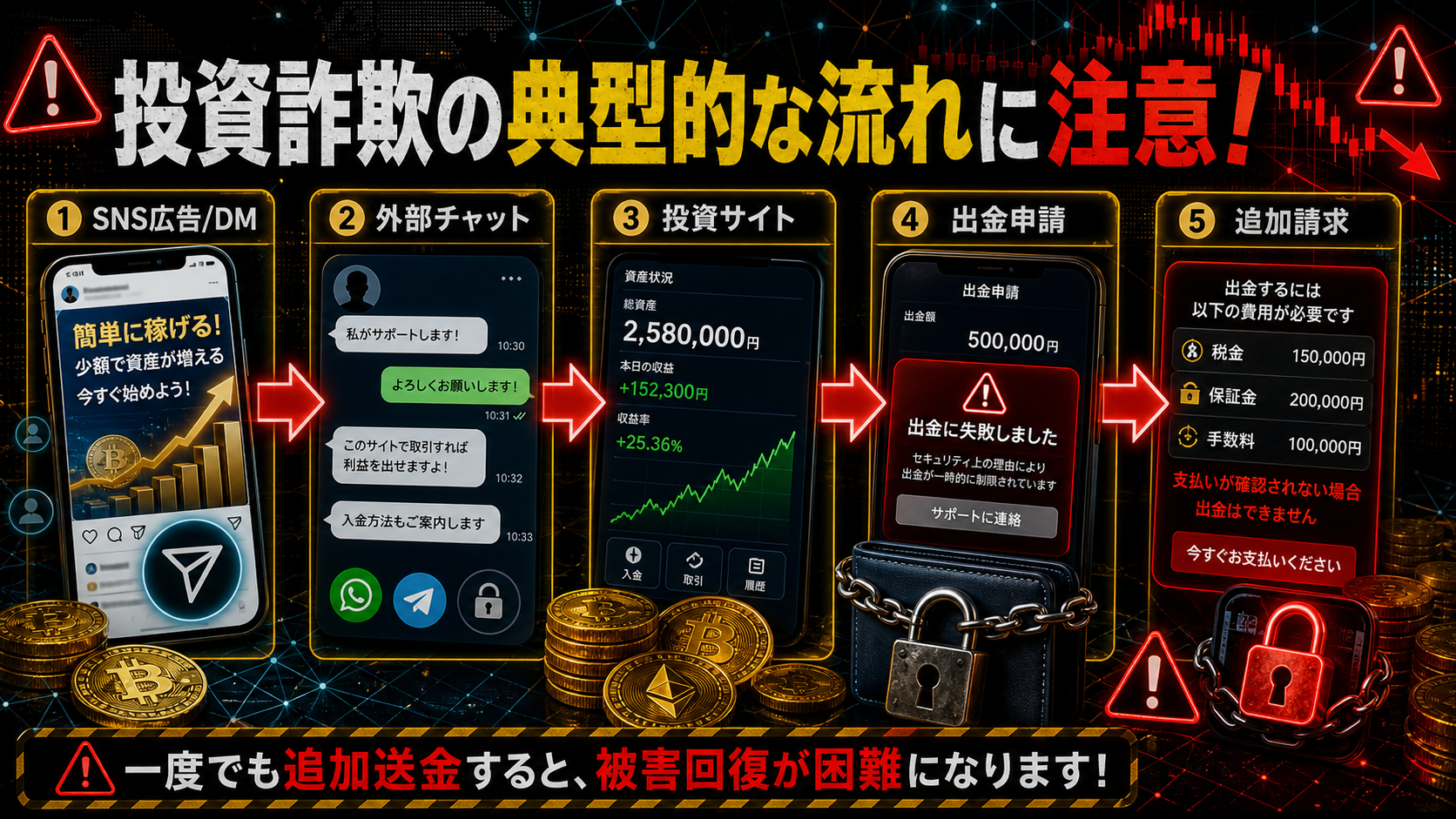 meline.meを名乗る投資サイト誘導の流れ