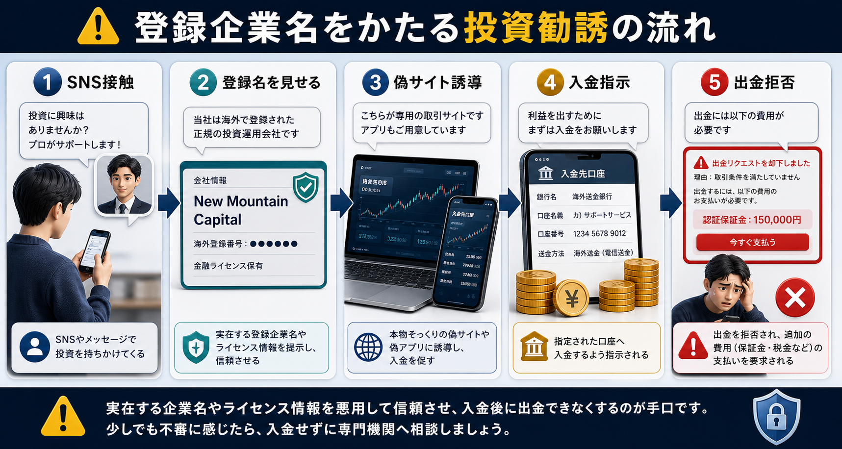 New Mountain Capitalをかたる投資誘導の流れ