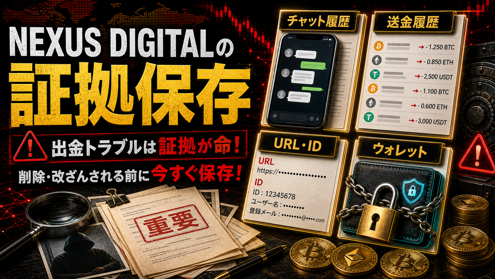 NEXUS DIGITAL Assetsの出金トラブルで保存すべき証拠