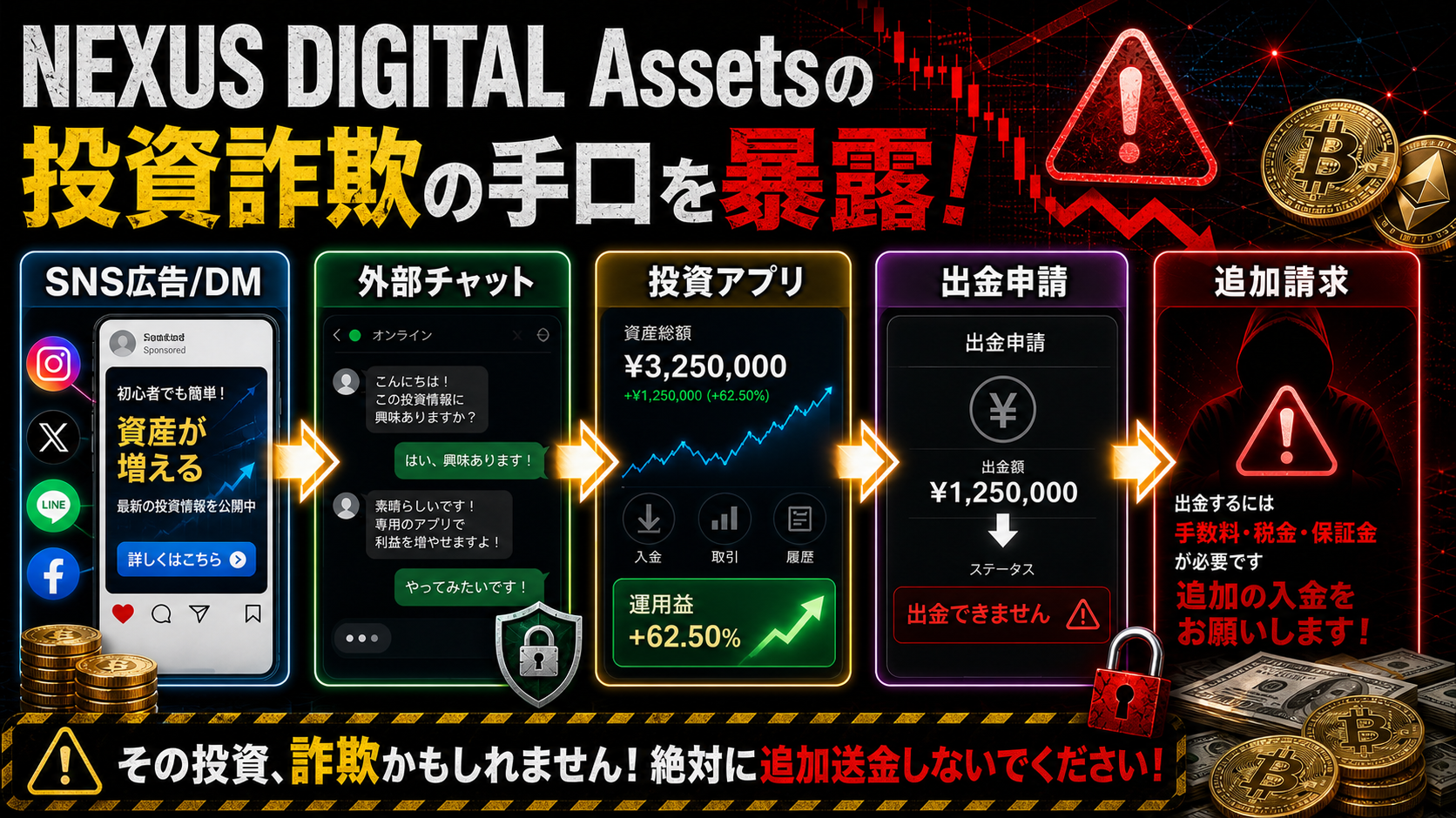 NEXUS DIGITAL Assetsを名乗る投資誘導の流れ