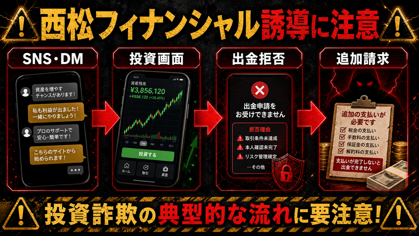 西松フィナンシャルを名乗る投資誘導の流れ