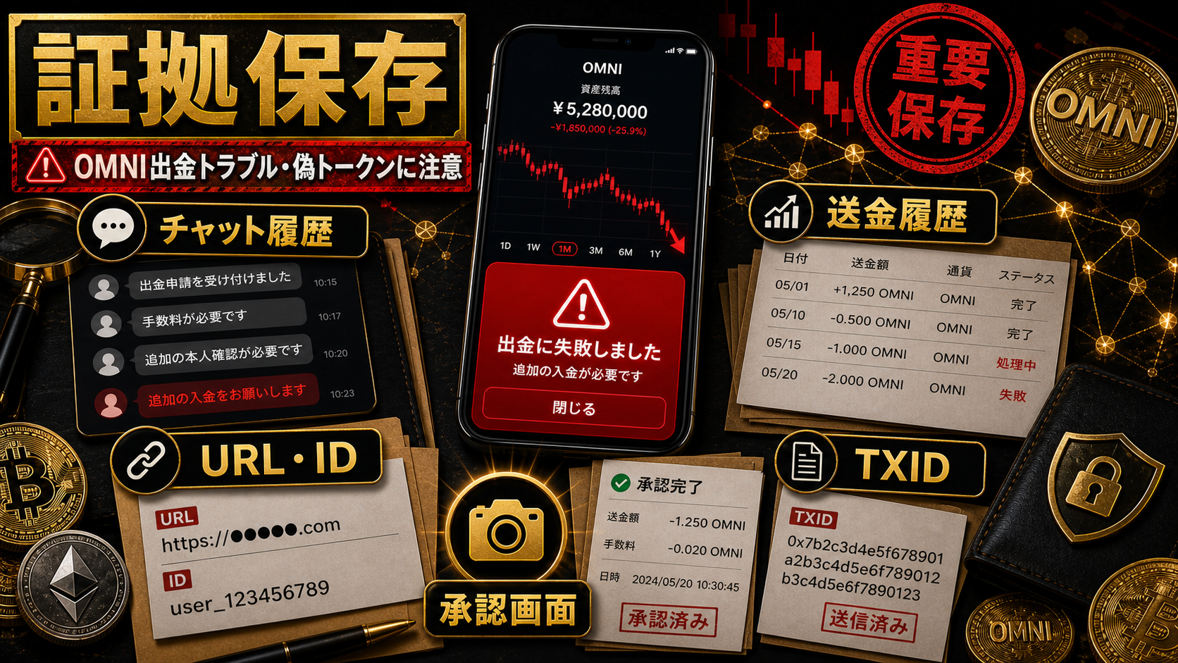 OMNIの出金トラブルで保存すべき証拠