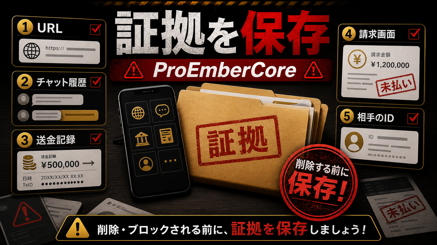 ProEmberCoreの出金トラブルで保存すべき証拠